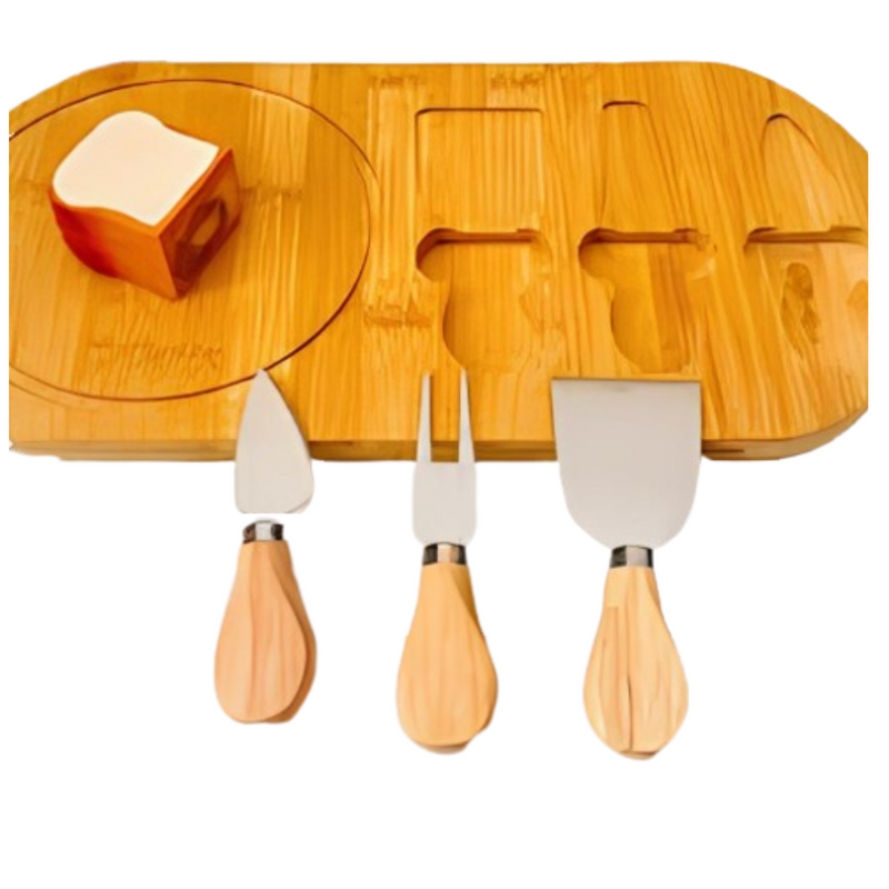 Kit Tábua de Frios com Espátulas + Abridor de Vinho Elétrico