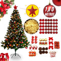 Arvore Natal 1,80m 500 Galhos Decorada Enfeitada Pinheiro Luxo Completa +80 Enfeites
